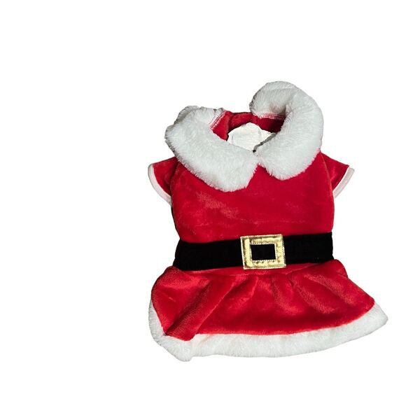 Red Santa Dog Dress with Fur Trim – Festive Holiday Pet Outfit (XS–S) - Picture 2 of 6